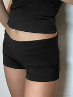 Solid Elastic Low Waist Short image 1