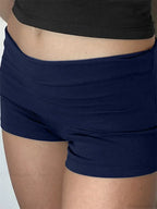Solid Elastic Low Waist Short image 4