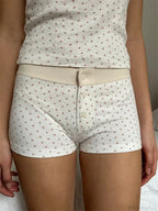 Solid Heart Print Elastic Short image 2