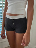 Solid Heart Print Elastic Short image 4