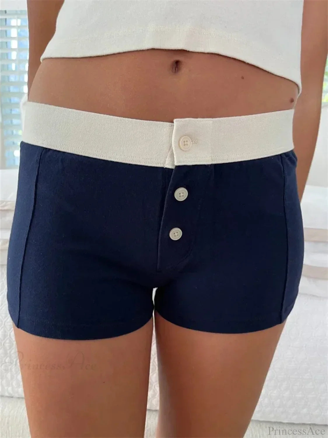 Solid Heart Print Elastic Short image 11