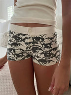 Solid Heart Print Elastic Short image 7