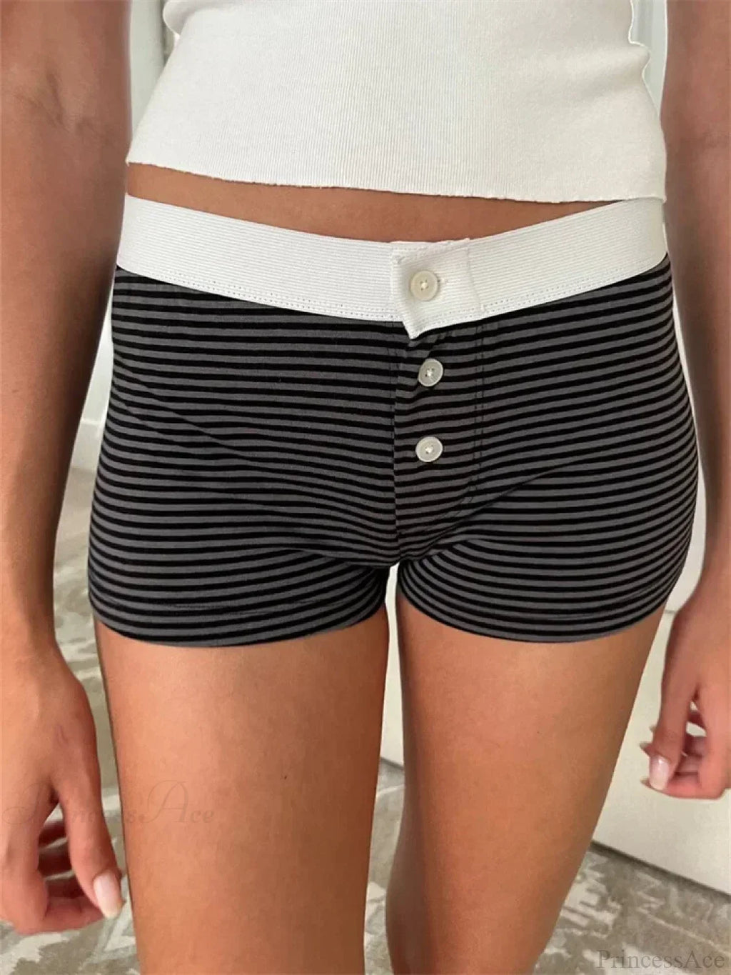Solid Heart Print Elastic Short image 15