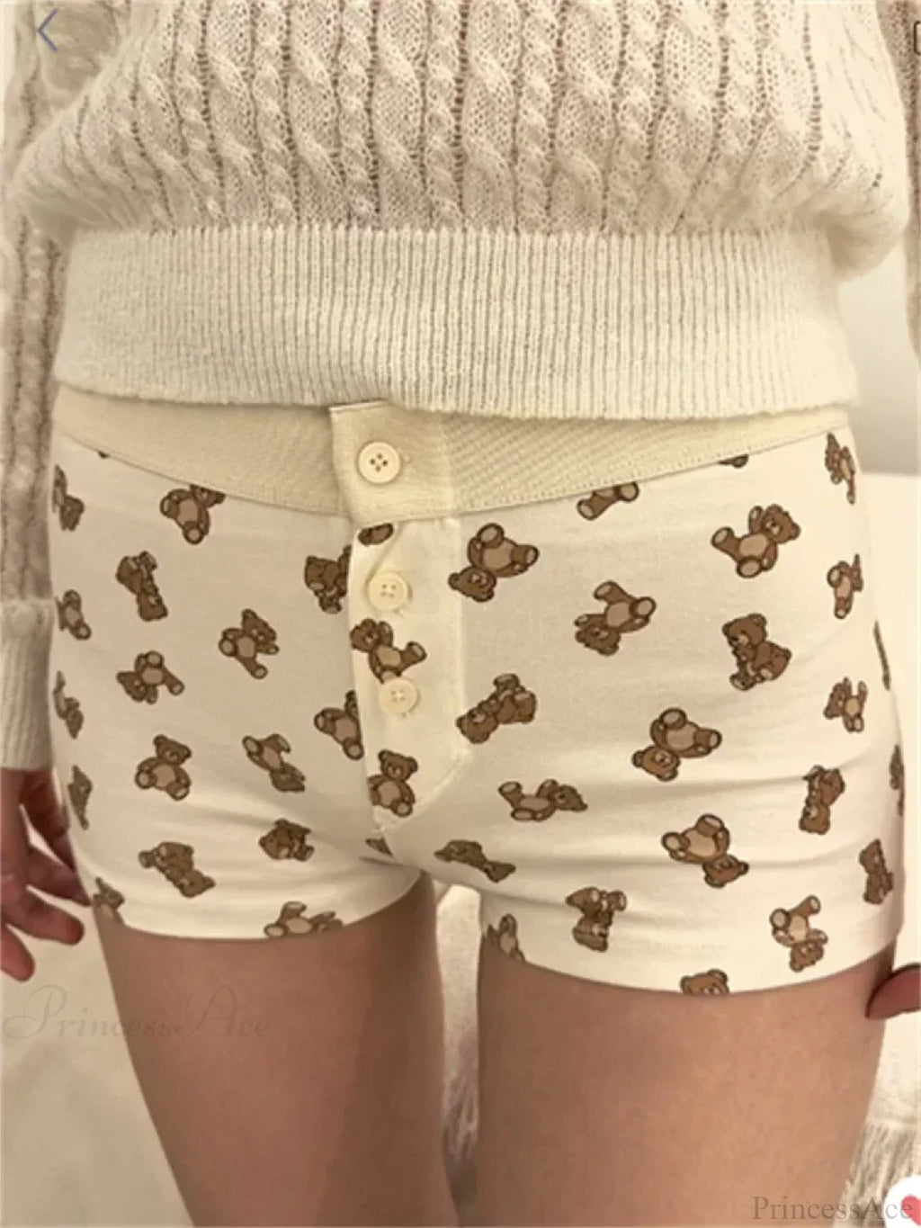 Solid Heart Print Elastic Short image 12