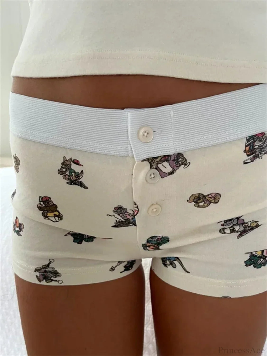 Solid Heart Print Elastic Short image 13