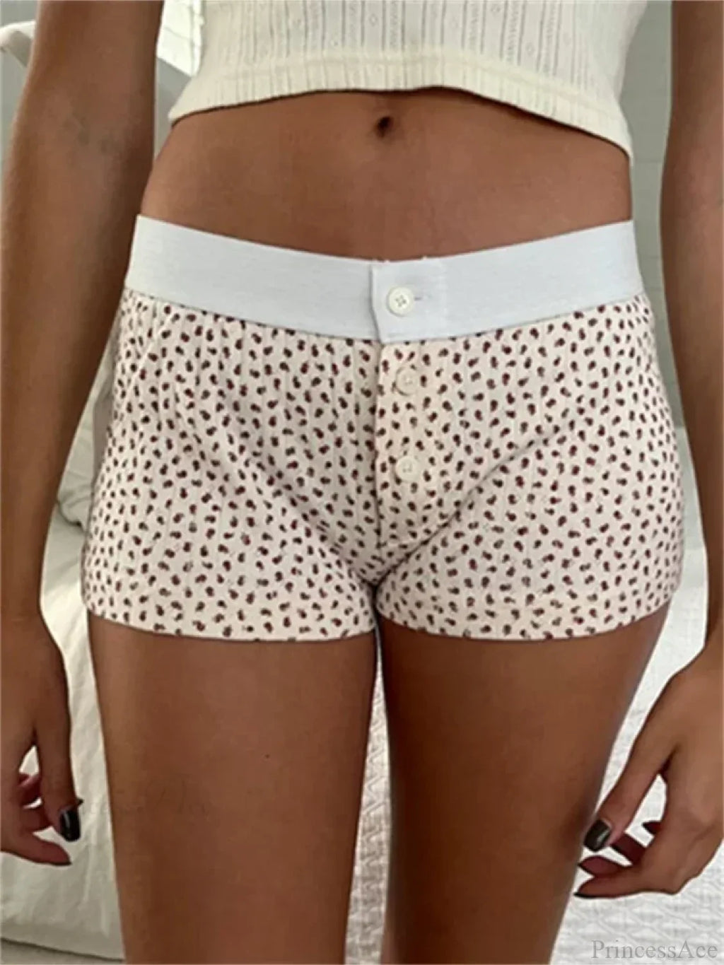 Solid Heart Print Elastic Short image 14
