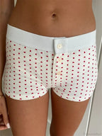 Solid Heart Print Elastic Short image 16