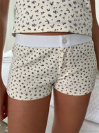 Solid Heart Print Elastic Short image 6