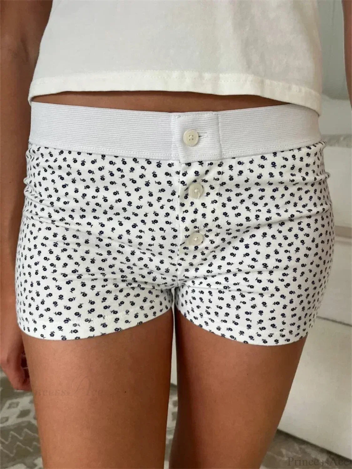 Solid Heart Print Elastic Short image 17
