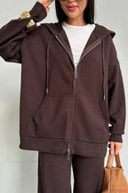 Solid Knit hooded Straight-Leg Two Piece Set image 6