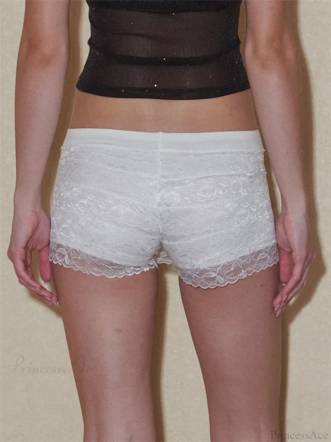 Solid Lace Layered Ruffle Short image 4
