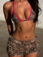 Solid Layered Ruched Slim Short image 6