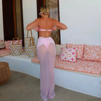 Solid Long Skirt Three Piece Swimsuit image 3
