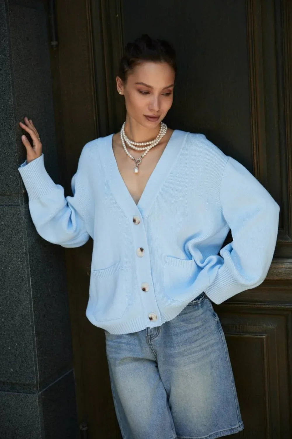 Solid Minimalist Sheer Long Sleeve Sweater image 5