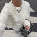 Solid O-neck Long Sleeve Casual Sweater image 5