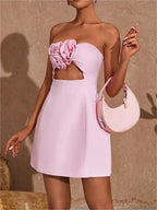 Solid Off-Shoulder Mini Dress image 1
