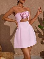 Solid Off-Shoulder Mini Dress image 2