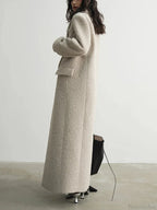 Solid Patchwork Long Sleeve Overcoat image 3