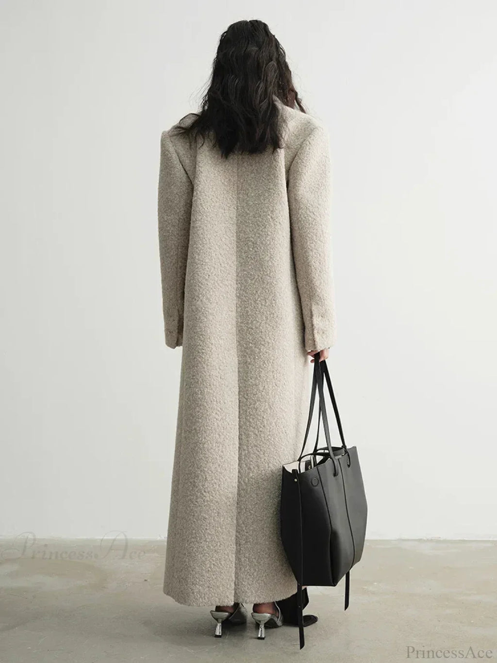 Solid Patchwork Long Sleeve Overcoat image 4