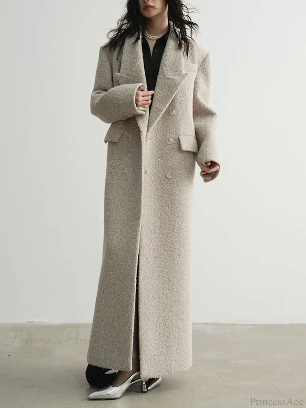Solid Patchwork Long Sleeve Overcoat image 1