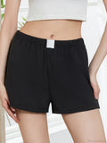 Solid Plaid Elastic Waist Short image 7
