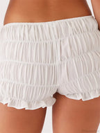 Solid Plaid Ruched Slim Short image 2