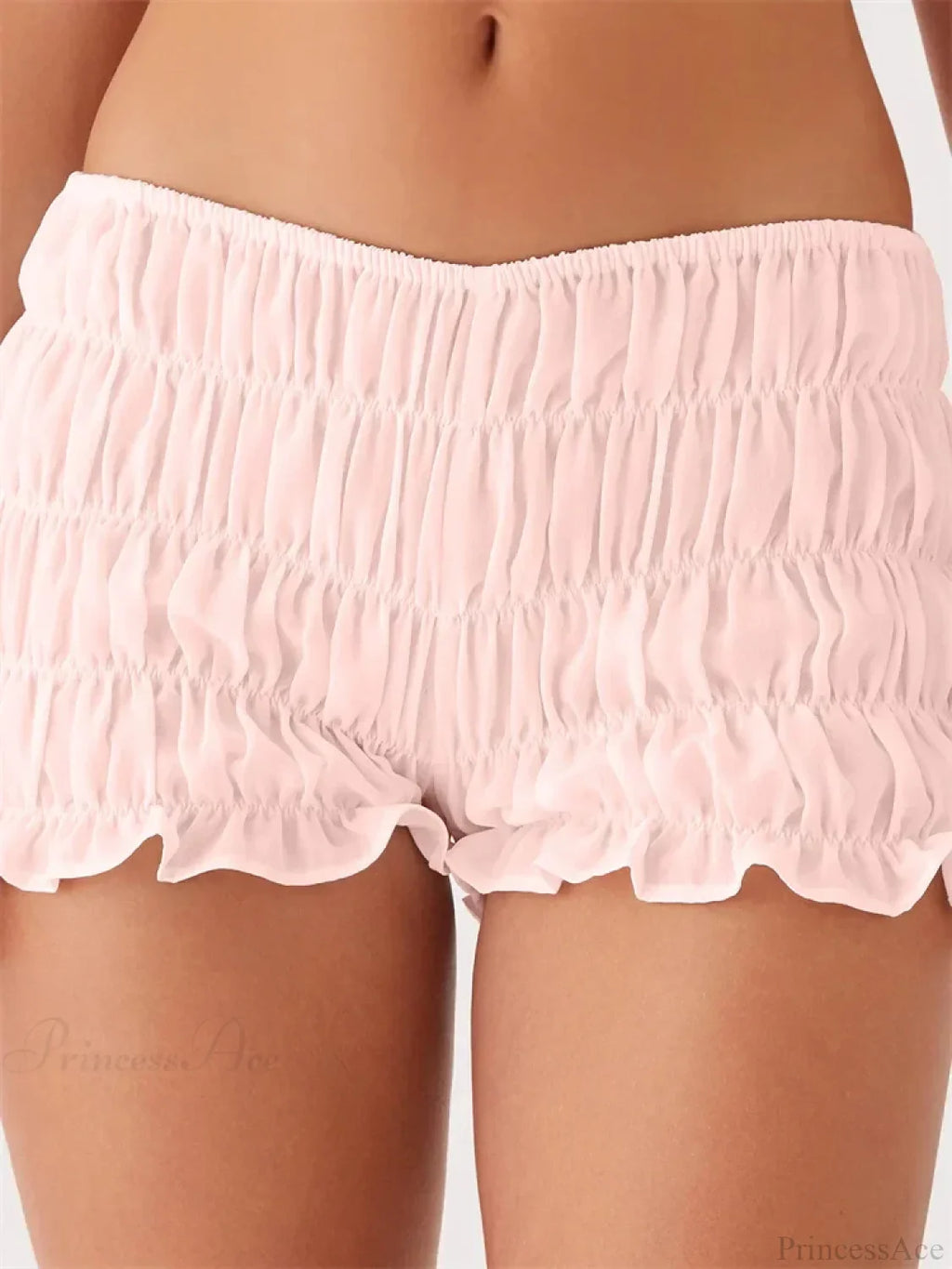 Solid Plaid Ruched Slim Short image 6