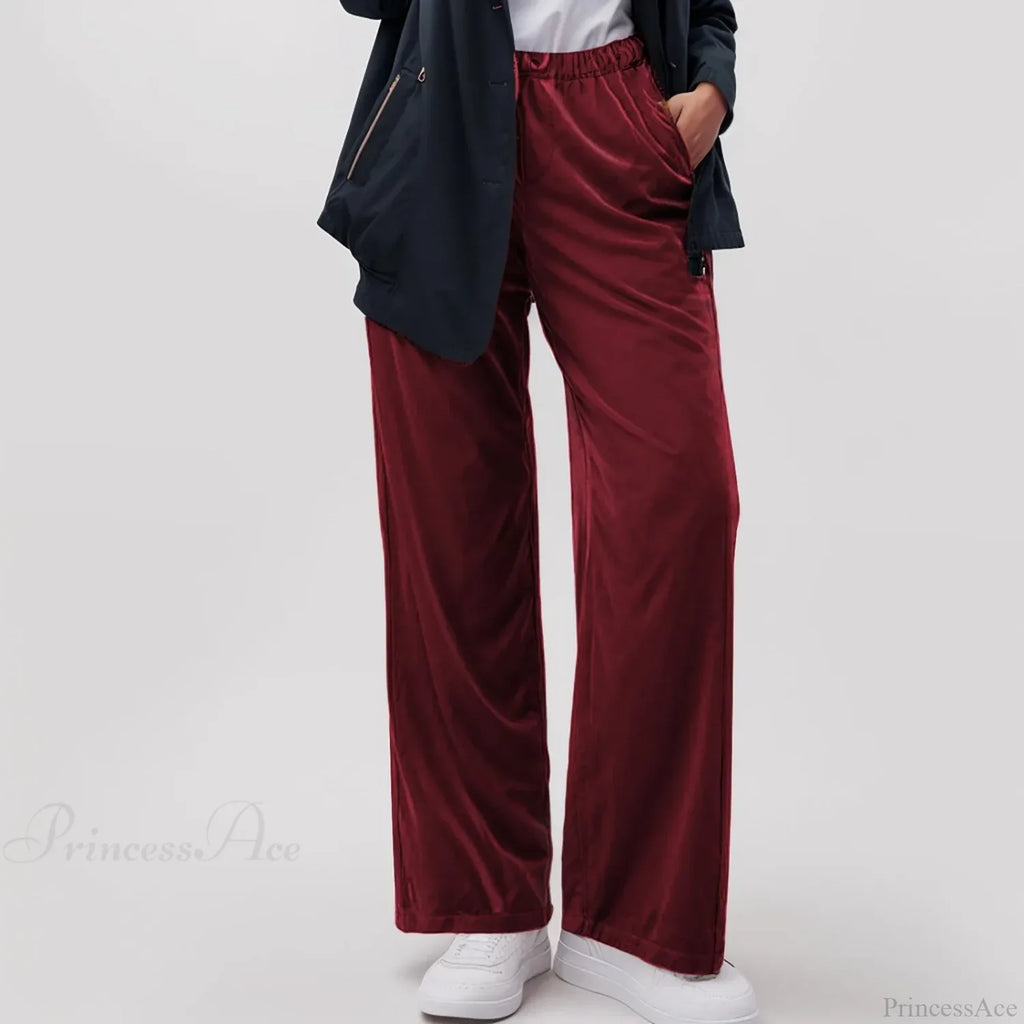 Solid Pocket Stretch Yoga Casual Pants image 1
