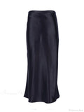 Solid Purple Satin Silk Skirt image 5