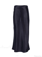 Solid Purple Satin Silk Skirt image 5