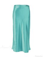 Solid Purple Satin Silk Skirt image 7