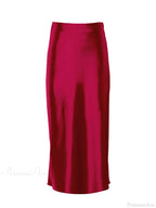 Solid Purple Satin Silk Skirt image 16