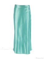 Solid Purple Satin Silk Skirt image 4