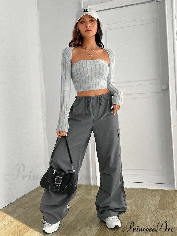 Solid Ribbed Knit Crop Tube Top & Bolero image 3
