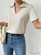 Solid Ribbed Knit Tee image 1