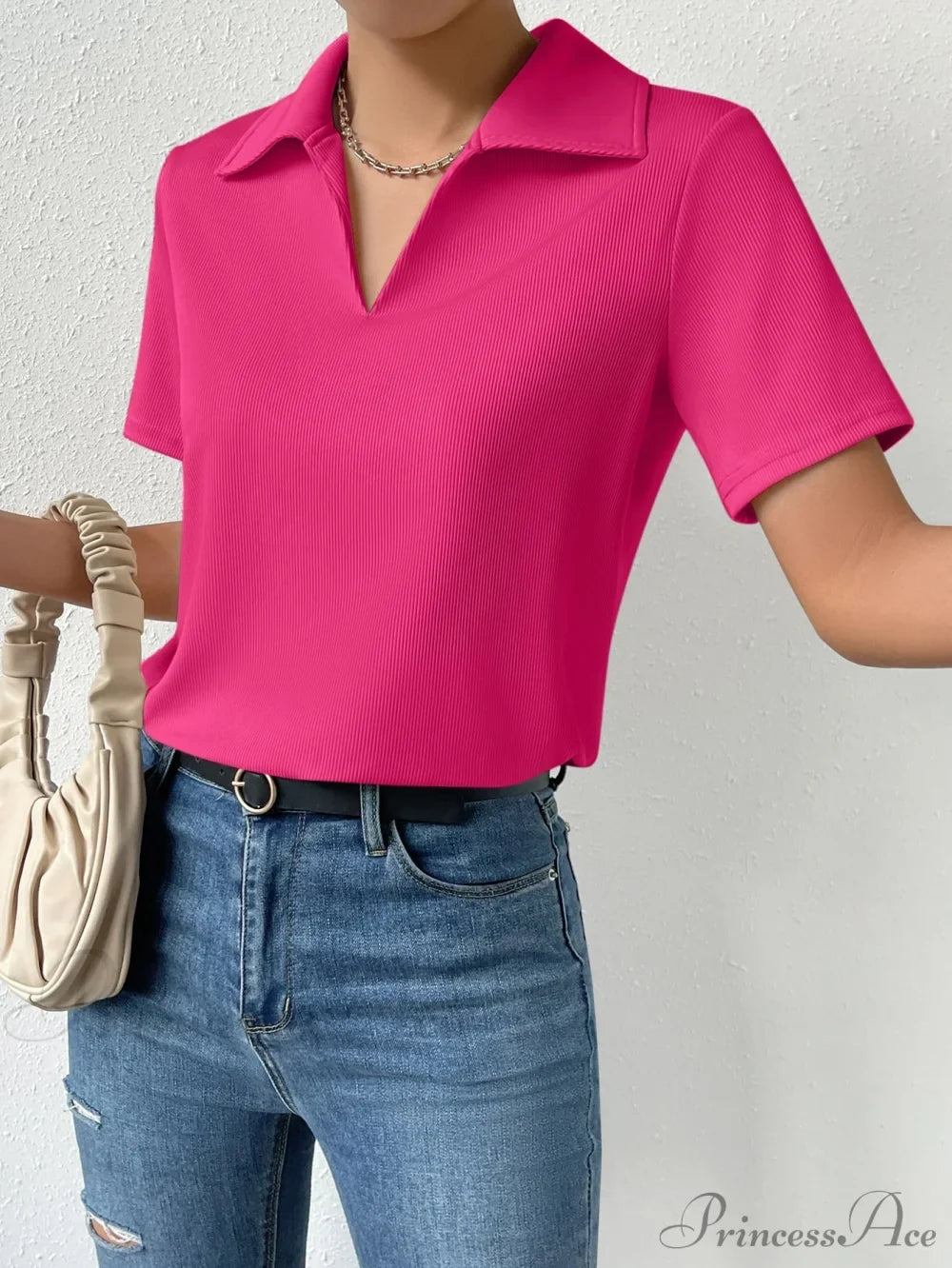 Solid Ribbed Knit Tee image 7