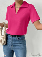 Solid Ribbed Knit Tee image 7