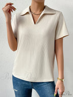 Solid Ribbed Knit Tee image 6