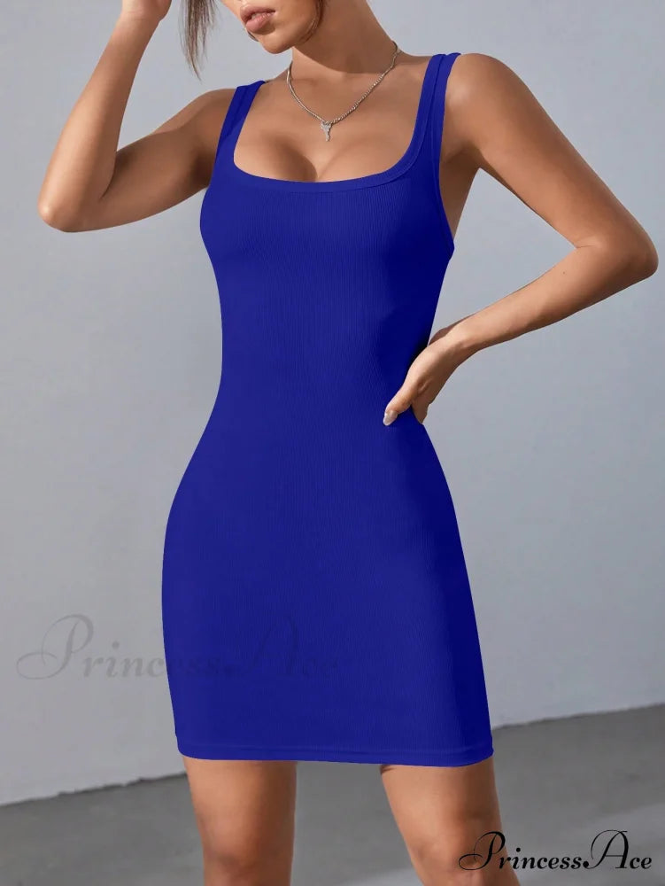 Solid Square Neck Tank Dress image 9