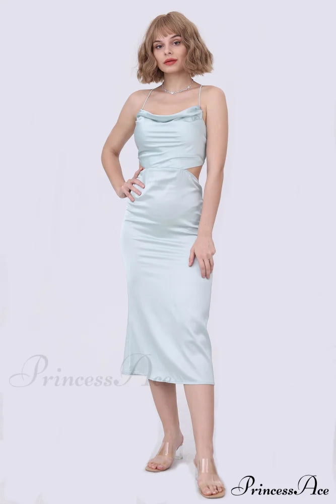 Solid Tie Backless Cami Dress image 4