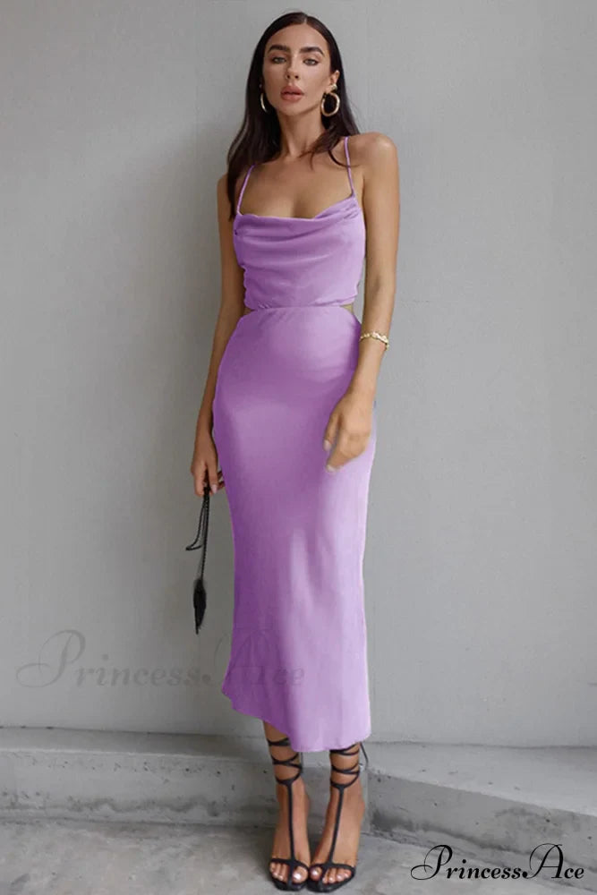 Solid Tie Backless Cami Dress image 6