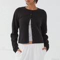 Solid Vintage Round Neck Button Cardigan image 4