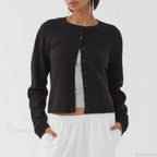 Solid Vintage Round Neck Button Cardigan image 4