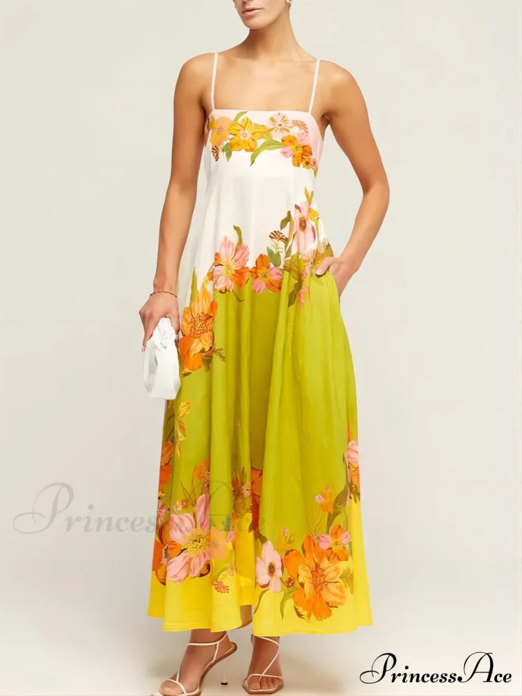 Sophisticated, Modern And Unique Graceful Print Strap Midi Dress image 1