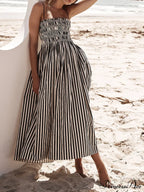 Sophistication Unique Stripe Charming Pleated Maxi Dress image 4
