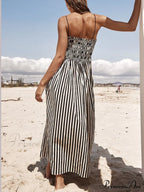Sophistication Unique Stripe Charming Pleated Maxi Dress image 5