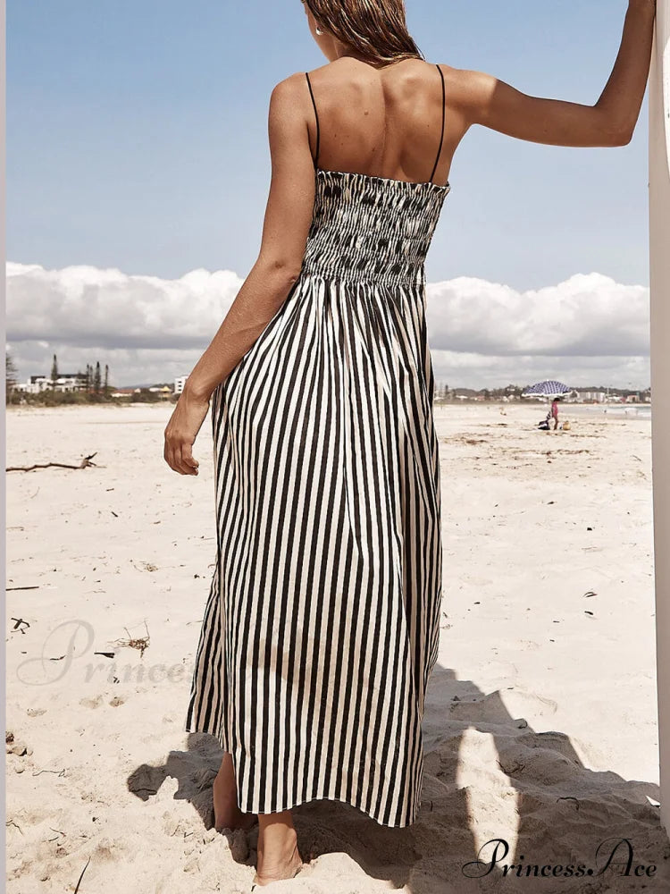 Sophistication Unique Stripe Charming Pleated Maxi Dress image 5