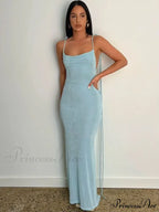 Spaghetti Strap Backless Bandage Maxi Dress image 1