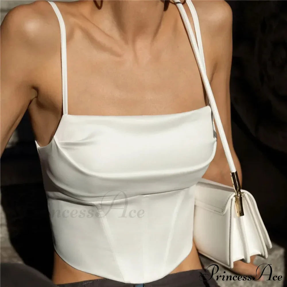 Spaghetti Strap Backless Bandage Skinny Crops Summer Elegant Lace Up Party Streetwear Women Camis Tank top image 6