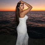 Spaghetti Strap Detail Long Sleeveless Club Party Midi Dress image 4
